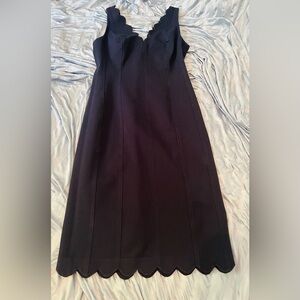 Elegant Navy Scalloped Dress